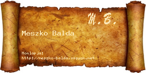 Meszko Balda névjegykártya